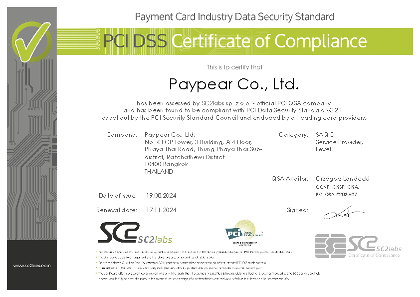 PCI DSS CERTIFICATE